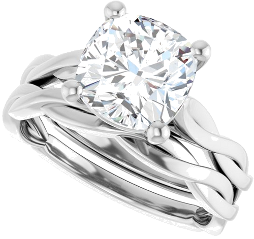 Sužadėtuvių Žiedas „Infinity-Inspired“ 950 Platinos Cushion 8mm (10)