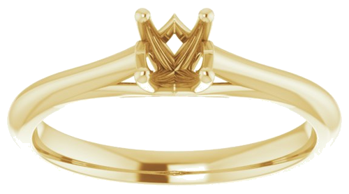 14K Yellow 4.4 mm Round Solitaire Engagement Ring Mounting (3)