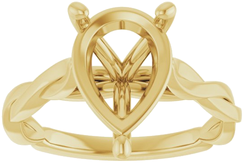 Sužadėtuvių Žiedas „Infinity-Inspired“ 14k yellow gold Pear 12mm x 8mm (3)