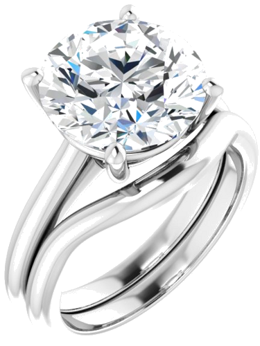 Sužadėtuvių Žiedas „V-End Prong“ 18k white gold Round 11mm (6)