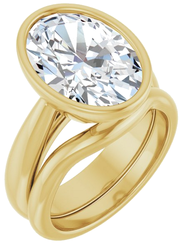 Sužadėtuvių Žiedas „Bezel-Set Solitaire“ 14k yellow gold Oval 14mm x 10mm (6)