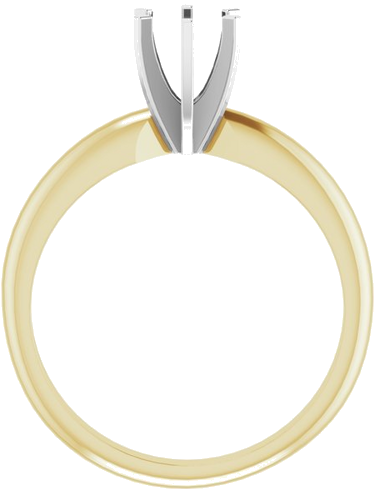 14K Yellow   White 5-5.3 mm Round 6-Prong Solitaire Ring Mounting (2)