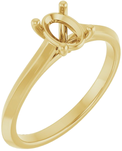 14K Yellow 7x5 mm Oval Solitaire Engagement Ring Mounting (1)