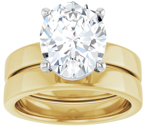 Sužadėtuvių Žiedas „Solitaire“ 18k yellow/white gold Oval 11mm x 9mm (6)