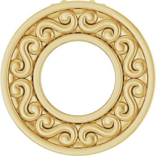 14K Yellow 2 mm Round 1-Stone Family Loop Pendant Mounting (1)