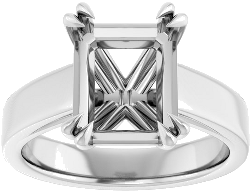 Sužadėtuvių Žiedas „Solitaire“ 585 Baltojo Aukso Emerald 10mm x 8mm (3)