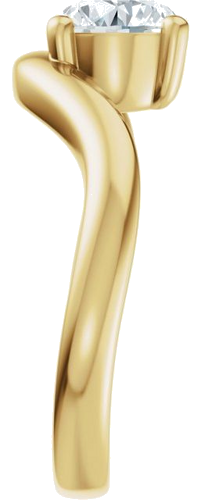 Sužadėtuvių Žiedas „Solitaire Asymmetric“ 14k yellow gold Round 6.5mm (4)