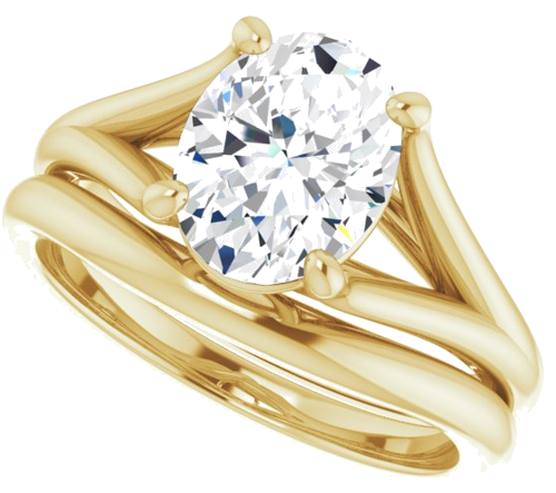 14K Yellow 9x7 mm Oval Solitaire Engagement Ring Mounting (10)