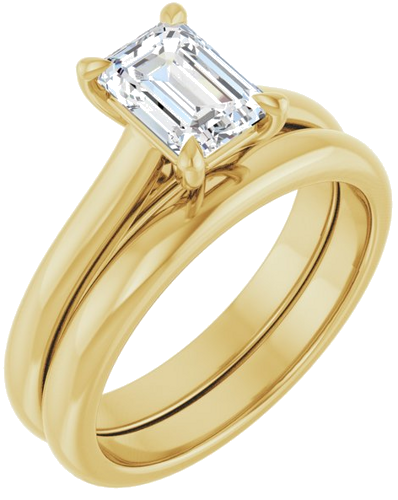 Sužadėtuvių Žiedas „Claw-Prong“ 14k yellow gold Emerald 7mm x 5mm (6)