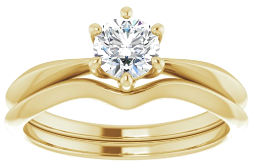 Sužadėtuvių Žiedas „Solitaire“ 14k yellow gold Round 5.2mm (8)