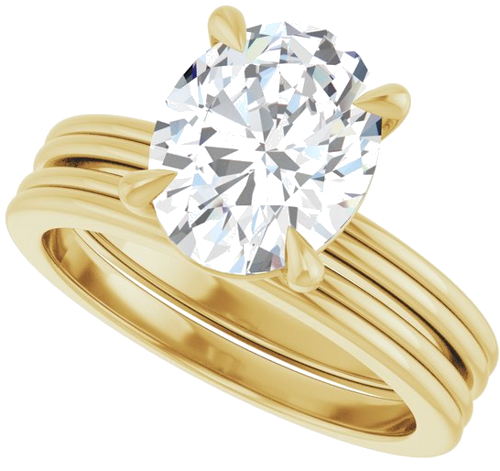 Sužadėtuvių Žiedas „Claw-Prong Solitaire“ 14k yellow gold Oval 10mm x 8mm (10)