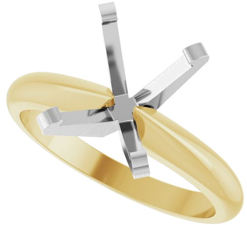 Sužadėtuvių Žiedas „Solitaire“ 14k yellow/white gold Oval 10mm x 8mm (5)