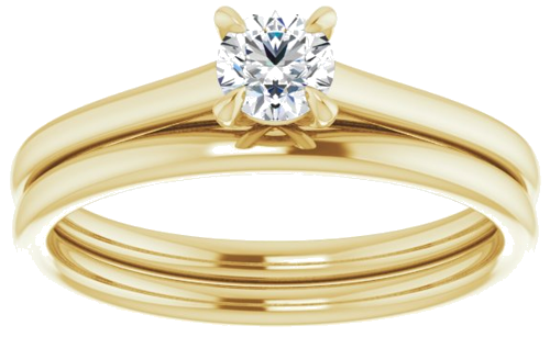 14K Yellow  4.1 mm Round Solitaire Engagement Ring Mounting (8)
