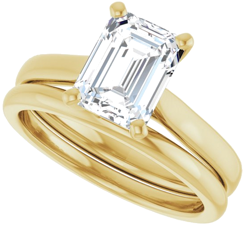 Sužadėtuvių Žiedas 10k yellow gold Emerald 8mm x 6mm (10)