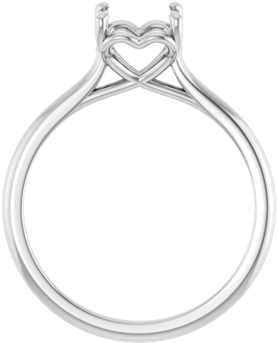 14K White  7.4 mm Round Solitaire Engagement Ring Mounting (2)