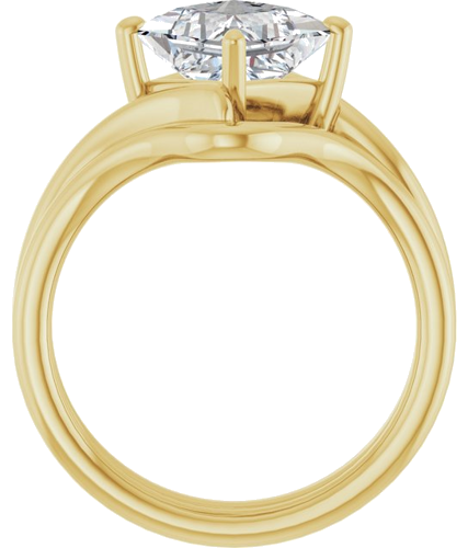 Sužadėtuvių Žiedas „Solitaire Bypass“ 10k yellow gold Square 7mm (7)