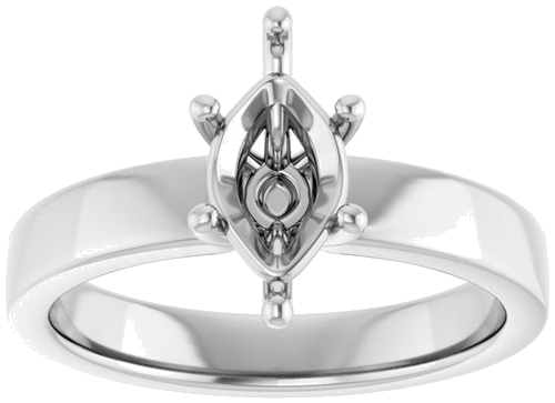 Sužadėtuvių Žiedas „Solitaire“ 14k white gold Marquise 10mm x 5mm (3)