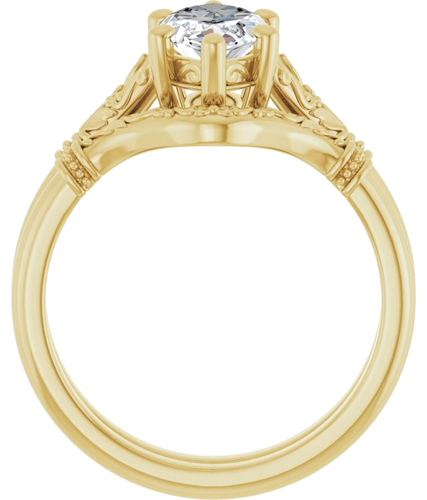 Sužadėtuvių Žiedas „Sculptural“ 10k yellow gold Marquise 12mm x 6mm (7)