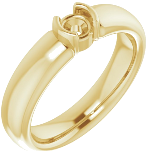 Sužadėtuvių Žiedas „Half-Bezel Solitaire“ 14k yellow gold Round 4.1mm (1)