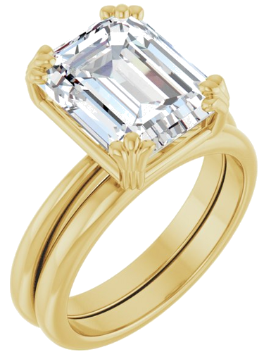 Sužadėtuvių Žiedas „Solitaire“ 14k yellow gold Emerald 11mm x 9mm (6)