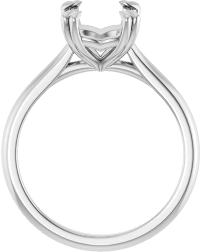 Sužadėtuvių Žiedas „Double Claw-Prong“ 14k white gold Emerald 9mm x 7mm (2)