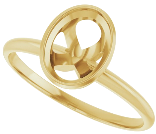 Sužadėtuvių Žiedas „Solitaire“ 585 Geltonojo Aukso Oval 8mm x 6mm (5)