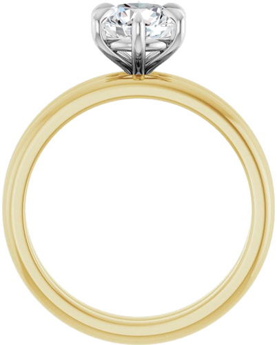 Sužadėtuvių Žiedas „Claw-Prong“ 14k yellow/white gold Round 6.5mm (7)