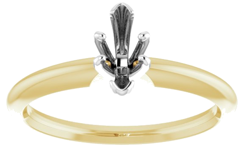 Sužadėtuvių Žiedas „V-End Solitaire“ 585 Baltojo Ir Geltonojo Aukso Marquise 8mm x 3.5mm (5)