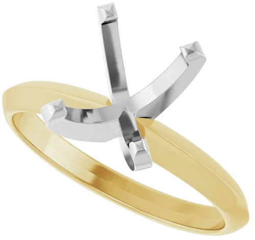 Sužadėtuvių Žiedas „Lightweight Solitaire“ 14k yellow/white gold Elongated Cushion 9mm x 7mm (5)