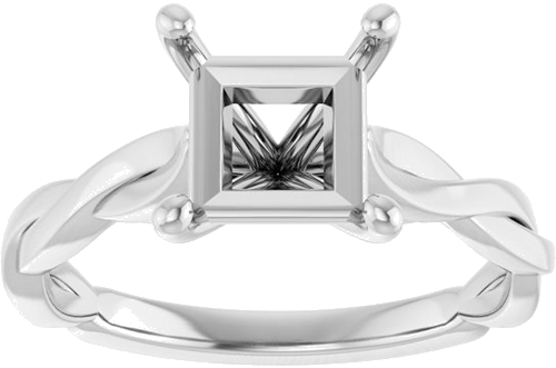 Sužadėtuvių Žiedas „Infinity-Inspired“ 14k white gold Square 6.5mm (3)