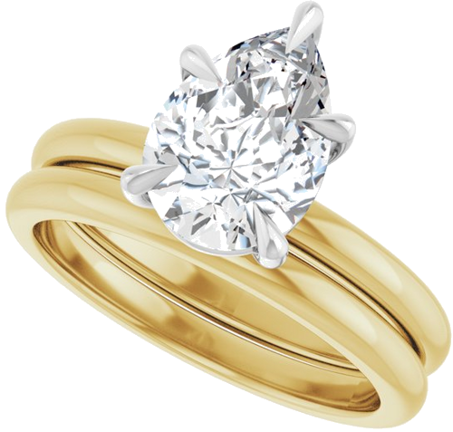 Sužadėtuvių Žiedas „Claw-Prong“ 14k yellow/white gold Pear 10mm x 7mm (10)