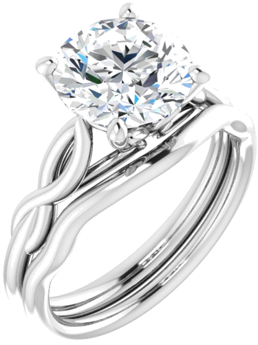 14K White  8.8 mm Round Solitaire Engagement Ring Mounting (6)