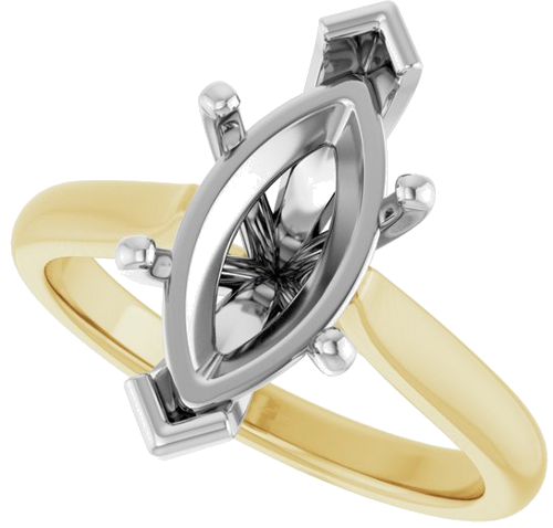 Sužadėtuvių Žiedas 14k yellow/white gold Marquise 14mm x 7mm (5)