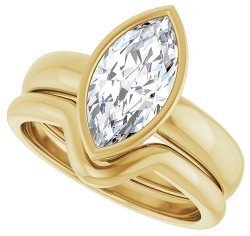 Sužadėtuvių Žiedas „Bezel-Set Solitaire“ 10k yellow gold Marquise 12mm x 6mm (10)