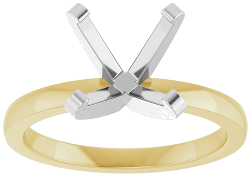 Sužadėtuvių Žiedas „Solitaire“ 585 Baltojo Ir Geltonojo Aukso Round 9.5mm (3)