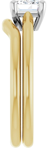 14K Yellow White 7x5 mm Emerald Solitaire Engagement Ring Mounting (9)