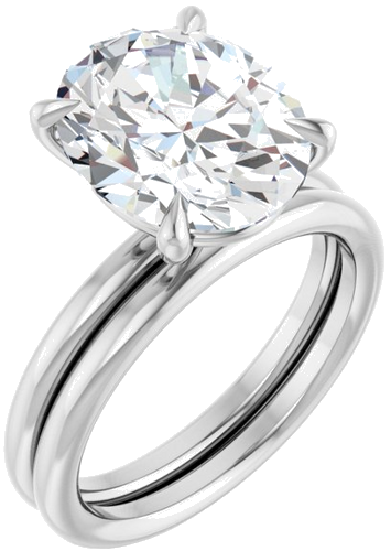 Sužadėtuvių Žiedas „Claw-Prong Solitaire“ 10k white gold Oval 12mm x 10mm (6)
