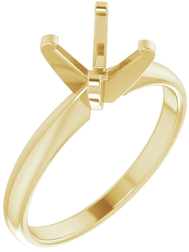 14K Yellow 6.6-7.2 mm Round Solitaire Engagement Ring Mounting (1)