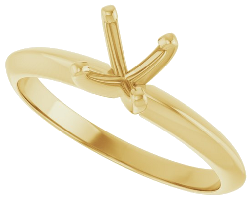 14K Yellow 5.7-6.0 mm Round 4-Prong Light Solitaire Ring Mounting (5)