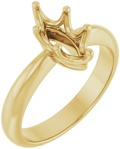 Sužadėtuvių Žiedas „Solitaire Crown-Inspired“ 14k yellow gold Marquise 10mm x 5mm (1)