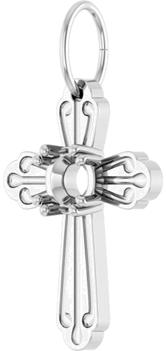 Pakabukas „Accented Cross“ 14k white gold Round 4.2mm (2)