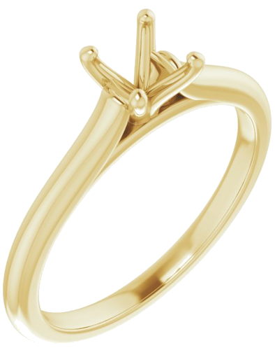 14K Yellow 5.2 mm Round Solitaire Engagement Ring Mounting (1)