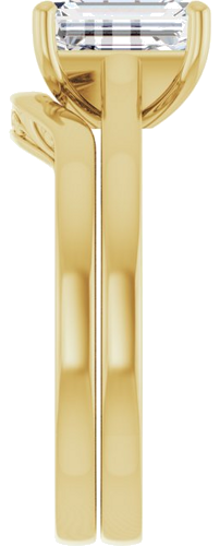 14K Yellow  8x6 mm Emerald Solitaire Engagement Ring Mounting (9)