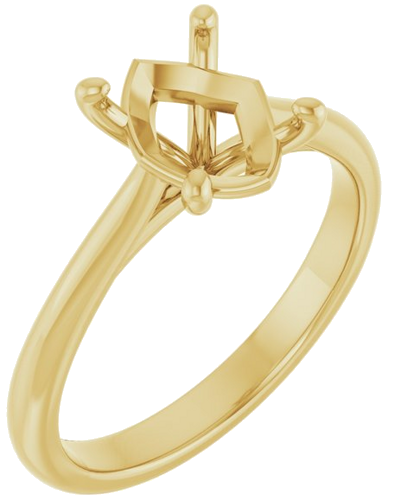 Sužadėtuvių Žiedas „Solitaire“ 10k yellow gold Oval 9mm x 7mm (1)