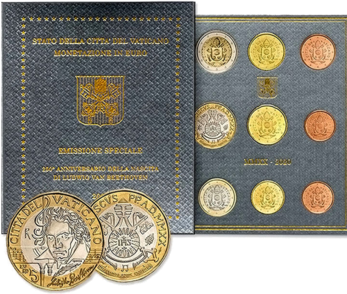 2020 Vatican BU euro coin set with 5 euro coin (2)