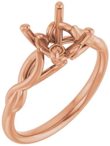 Sužadėtuvių Žiedas „Solitaire Sculptural“ 14k rose gold Round 8mm (1)