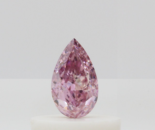 0.25 carat Fancy Intense Purplish Pink-SI1 Natūralus Pear Deimantas (1)