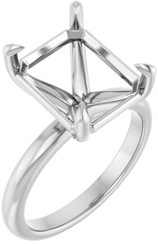Sužadėtuvių Žiedas „Claw-Prong“ 18k white gold Emerald 12mm x 10mm (1)