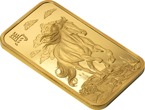 1 oz коллекционный инвестиционный золотой слиток Год Лошади PAMP (2)