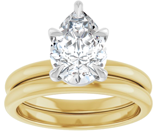 Sužadėtuvių Žiedas „Claw-Prong“ 14k yellow/white gold Pear 10mm x 7mm (8)